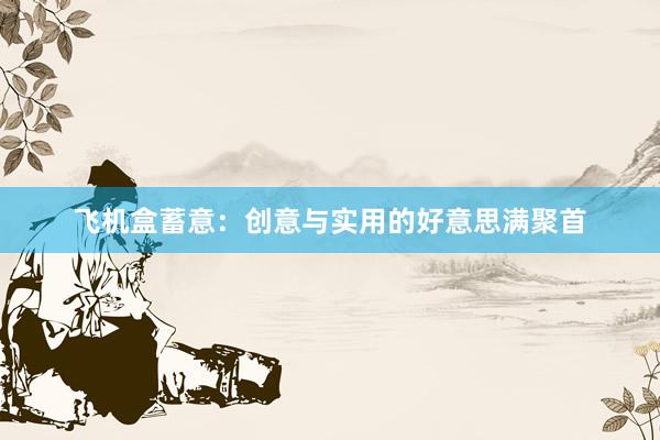 飞机盒蓄意：创意与实用的好意思满聚首