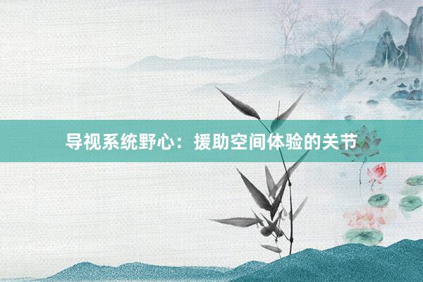 导视系统野心：援助空间体验的关节
